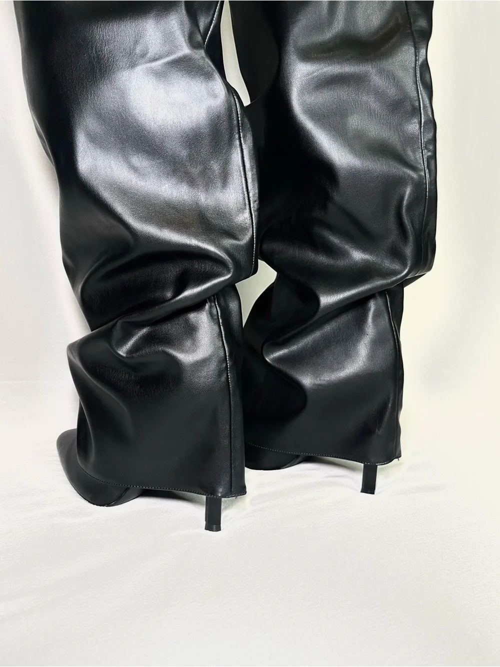 Fashion Nova Black Thigh-High Pump Boots